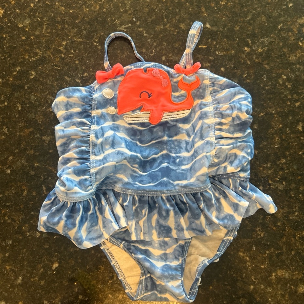 Wonderkids Blue and White Baby Swimsuit